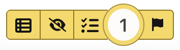Yellow circle with the number 1